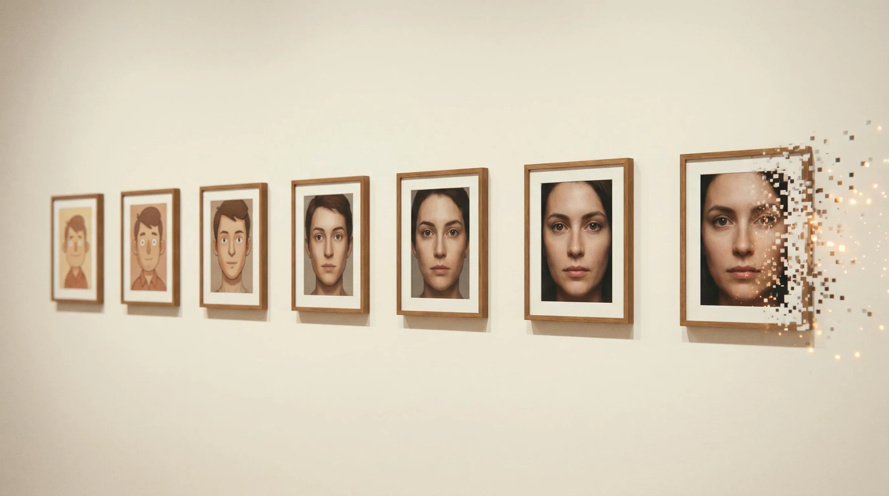 Fifteen years from stylized characters to hyperreal synthetic humans.